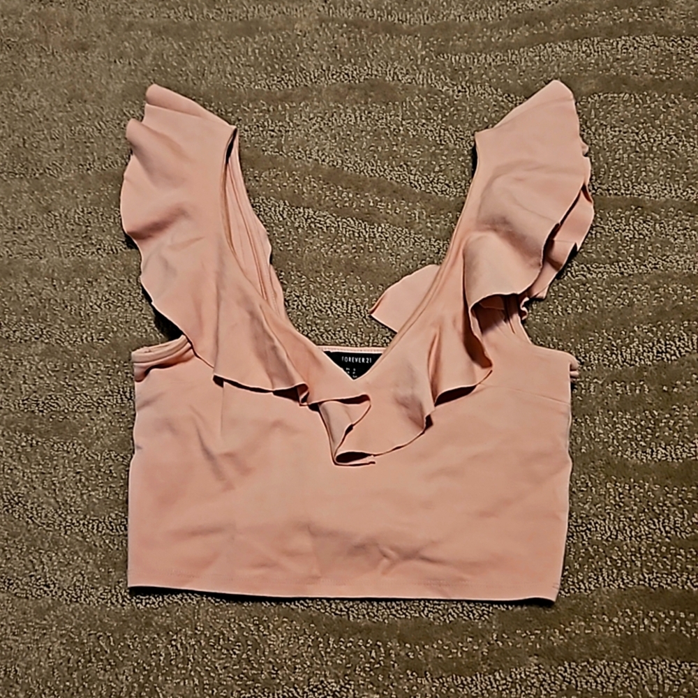 Forever 21 ruffle crop top size s - Picture 2 of 3